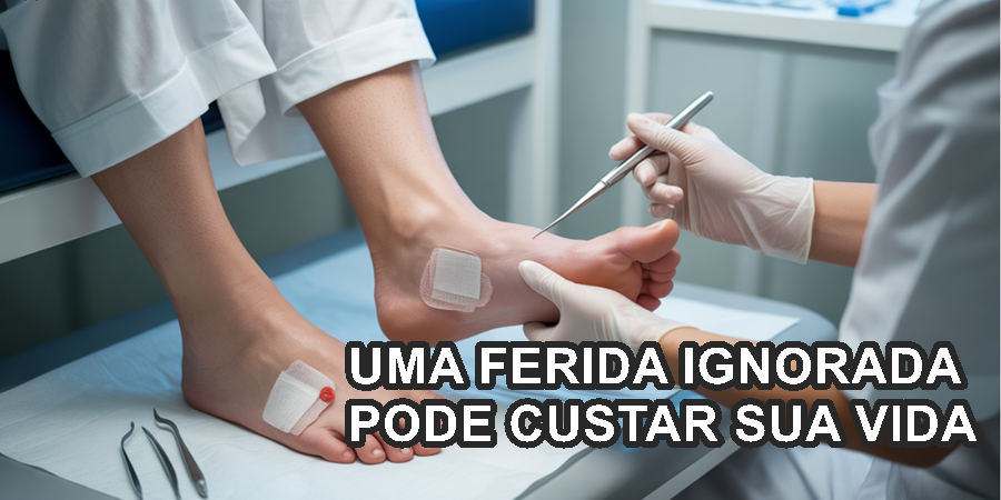 Infecções no pé diabético podem começar pequenas, mas evoluir rapidamente para complicações graves e fatais.