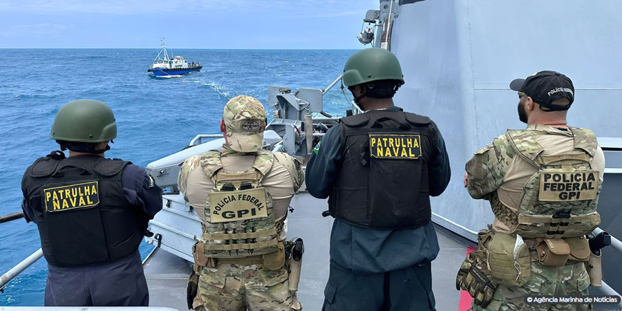 Embarcação PALMARES 1, onde droga foi encontrada, tinha como destino a África. Foto: Agência Marinha de Notícias