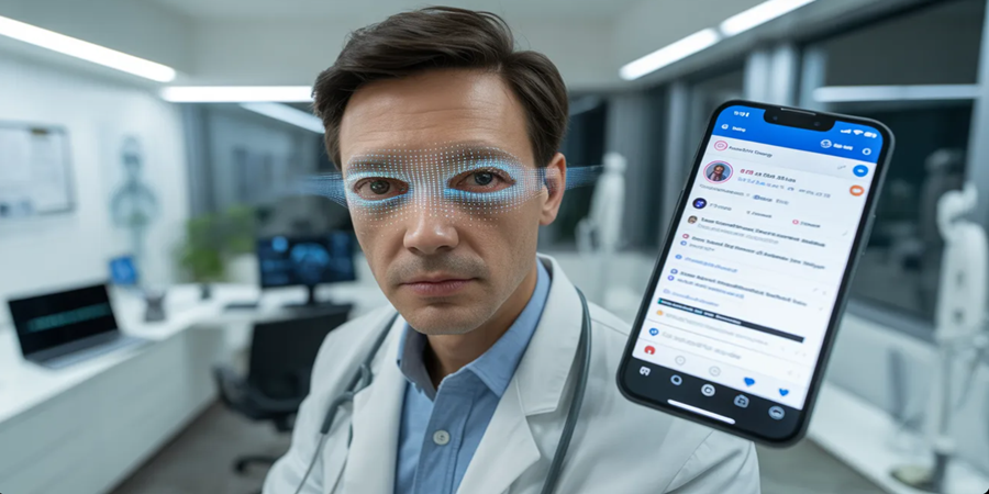 Perfis com “médicos” criados por inteligência artificial estão acumulando milhões de visualizações nas redes sociais.