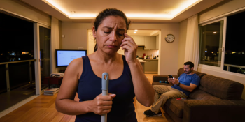 Enquanto ele descansa, ela ainda limpa